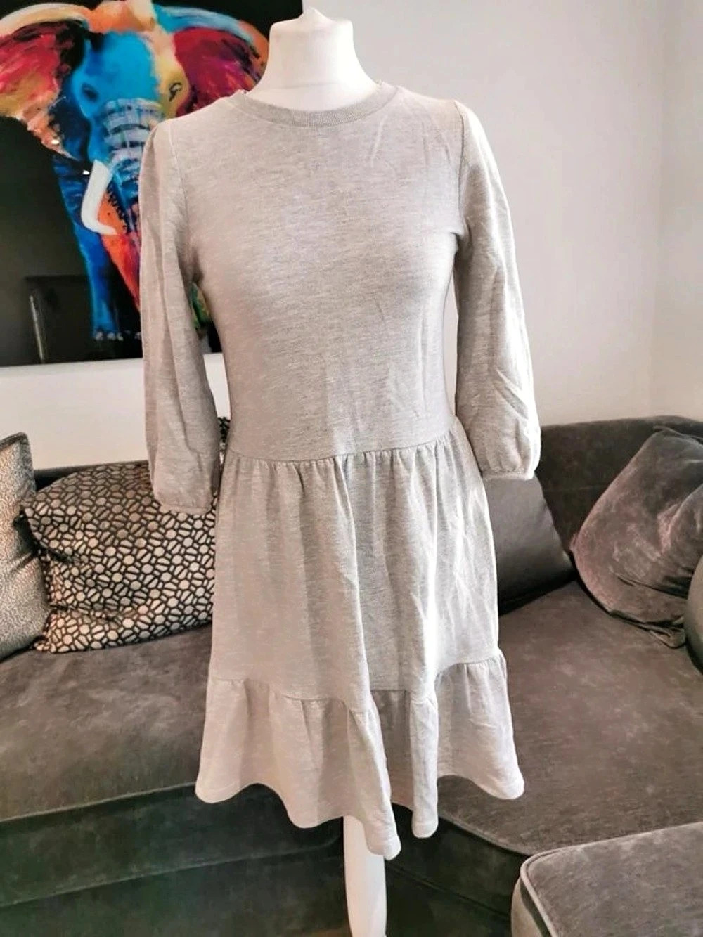 Gray Tiered Maxi Dress